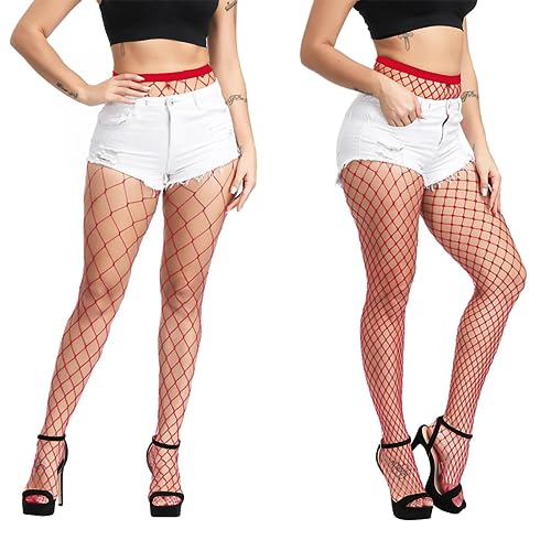 E-Laurels Womens High Waist Patterned Fishnet Tights Suspenders Pantyhose Thigh High Stockings Black - Image 5