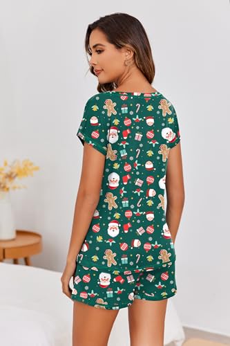 Ekouaer Womens Pajama Sets 2 Piece Soft Short Sleeve Top and Shorts Sleepwear Round Neck Pjs Lounge Set with Pockets - Image 5