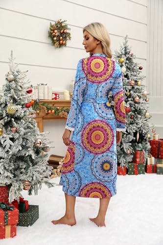 Ekouaer Women's Sexy Nightgown with Robes Set 2 Piece Lace Full Length Knit Soft Nightwear Lightweight Bathrobes S-XXL - Image 5