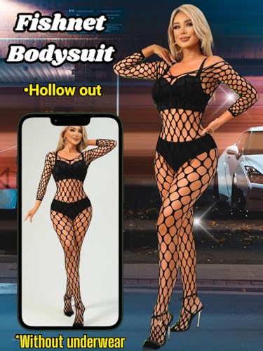 Exotic Fishnet Bodystocking, Rave Glow Outfits, One Size, Sheer Mesh Dancewear Sexy Jumpsuit Plus Wear Dancer - Image 3