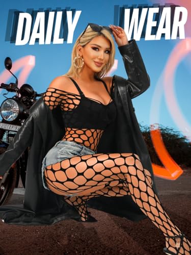 Exotic Fishnet Bodystocking, Rave Glow Outfits, One Size, Sheer Mesh Dancewear Sexy Jumpsuit Plus Wear Dancer - Image 8