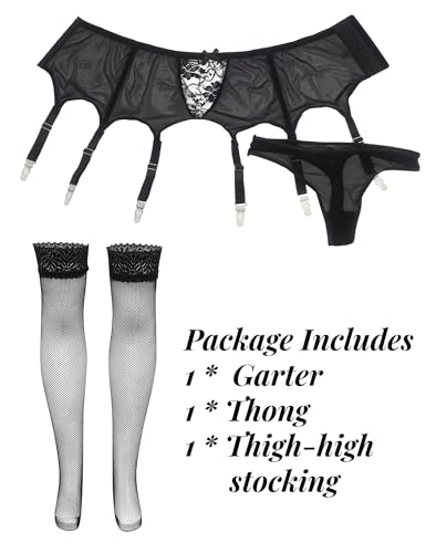 Garter Belt for Women Mesh Suspender Belt with 6 Vintage Strap Garter Belts for Thigh High Stockings XS-4XL - Image 7