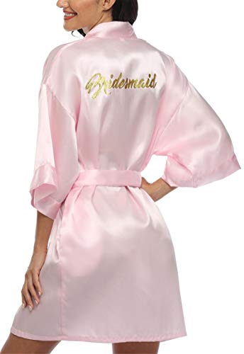 Alternative view of Giova Women Bridal Robe for Bride and Bridesmaid Getting Ready Wedding Party Bathrobe