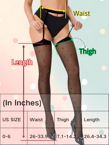 Heart Suspender Pantyhose,Sheer Mesh Sexy Thigh High Stockings Women,Petite Mock Garter Tights Valentines Date - Image 6