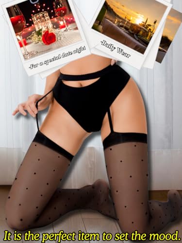 Heart Suspender Pantyhose,Sheer Mesh Sexy Thigh High Stockings Women,Petite Mock Garter Tights Valentines Date - Image 7