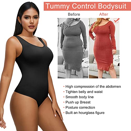 Hioffer Shapewear Bodysuit Thong for Women Tummy Control Slimming Bodysuits Sleeveless Full Body suit Tops - Image 3