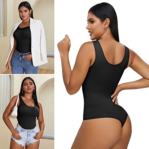 Hioffer Shapewear Bodysuit Thong for Women Tummy Control Slimming Bodysuits Sleeveless Full Body suit Tops - Image 4