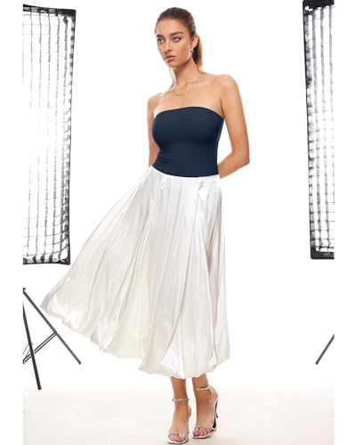 INLYRIC Women's Natrelax Sexy Strapless Bodysuit Thong Tube Top Off The Shoulder One Piece Leotard - Image 6