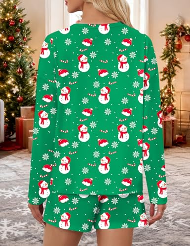 JUSTFASHIONNOW Womens Pajama Sets Striped Two Piece Lounge Sets Long Sleeve Top and Split Shorts Print Sleepwear Comfy Pjs - Image 6