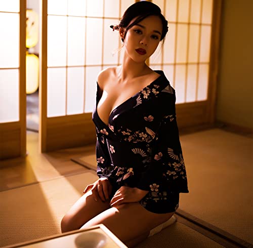 Japanese Kimono Robe Anime Lingerie Cute Bunny Sakura Cover Up Blouse Bathrobe Sexy pajamas - Image 3