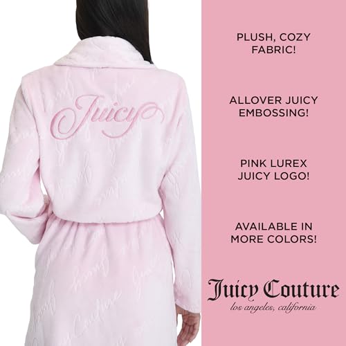 Juicy Couture Women's Super Soft Luxe Plush Shawl Collar Robe - Image 6