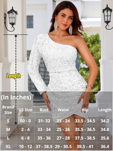 Kaei&Shi Sequin Wrap Dress,One Shoulder Velvet Short Prom Dresses,Sparkly Outfits for Women Homecoming Cocktail Party - Image 7