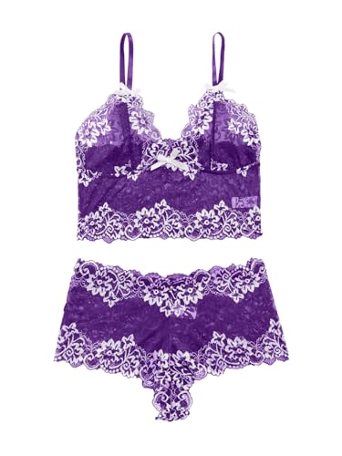 Lilosy Sexy Lace Pajamas Lingerie Set High Waist Sheer Sleepwear Bow Ties Cami Shorts Bra and Panty - Image 5