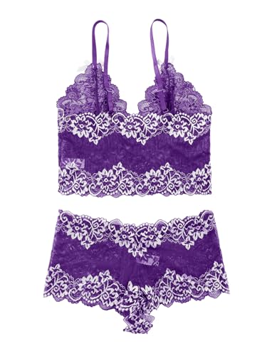 Lilosy Sexy Lace Pajamas Lingerie Set High Waist Sheer Sleepwear Bow Ties Cami Shorts Bra and Panty - Image 6