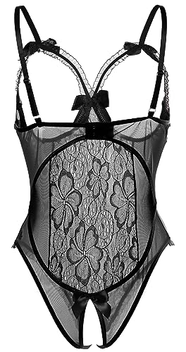 Lingerie for Women Sexy Teddy One-Piece Lace Babydoll Bodysuit Nightie Plus Size - Image 5