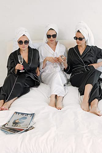 Long Silk Robes For Women - Plus Size Satin Robe For Women Sexy Sleepwear Kimono - Image 5