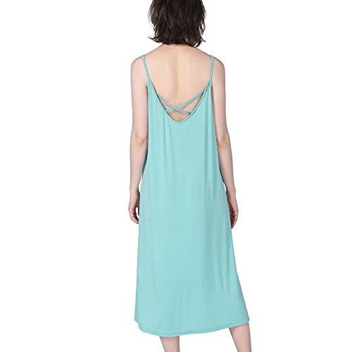 Lu's Chic Women's Nightgown Cami Cotton Sleepwear Plus Size Sleeveless Loungewear - Image 3