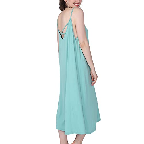 Lu's Chic Women's Nightgown Cami Cotton Sleepwear Plus Size Sleeveless Loungewear - Image 5