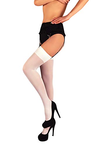 Mila Marutti Stockings for Garter and Suspender Belts for Women | Semi Opaque Thigh High Tights 40D | Made in EU - Image 4