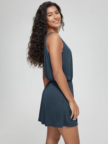 Alternative view of ODODOS Women's Modal Soft Romper with Pockets Elastic Waist Sleeveless Outfit Summer Short Jumpsuits