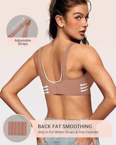 OEAK Womens Deep V Bras Wireless Comfortable Bra Supportive No Underwire Bras Tshirt Push Up Bralettes Plunge Seamless Bra - Image 4