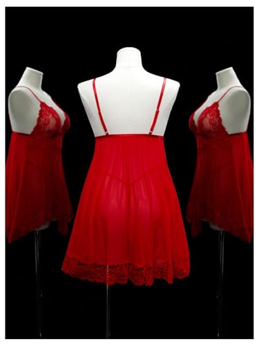 OYOANGLE Women's Plus Size Lingerie Set Floral Lace Ruffle Chemise Nightgowns Boudoir Nighty - Image 7