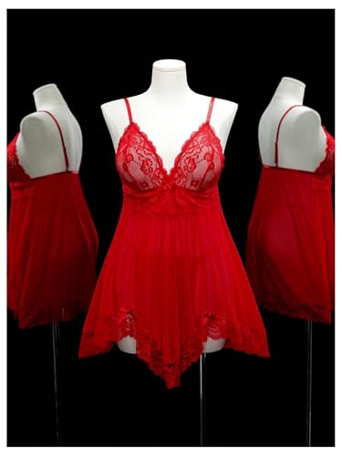 OYOANGLE Women's Plus Size Lingerie Set Floral Lace Ruffle Chemise Nightgowns Boudoir Nighty - Image 8