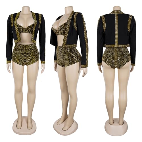 PORRCEY Women Sexy Elegant Rhinestone Mesh See Through Romper Bodycon Jumpsuit Party Club Night Outfit - Image 6