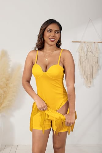 PRIVIMIX Women 2 Piece Outfits Fringe Tassel Shorts Set Sexy Adjustable Suspender Vacation Club Jumpsuit - Image 4