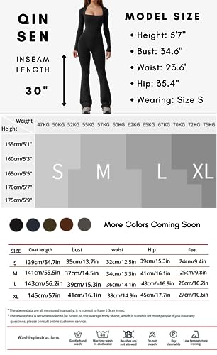 QINSEN Jumpsuits for Women Square Neck Wide Leg Full Length Romper Playsuit - Image 7