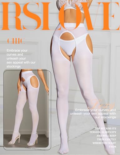 RSLOVE Women Sexy Suspender Tights - Garter Belt Stockings Control Top Pantyhose High Waist - Image 3