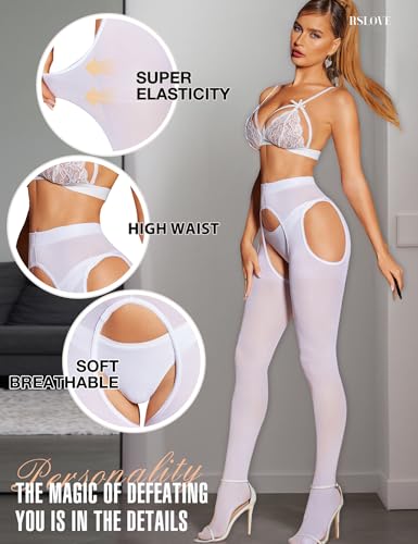 RSLOVE Women Sexy Suspender Tights - Garter Belt Stockings Control Top Pantyhose High Waist - Image 4