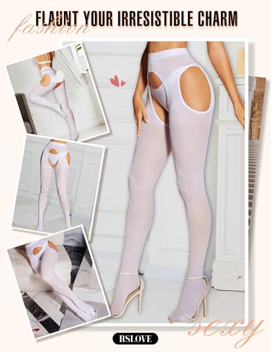 RSLOVE Women Sexy Suspender Tights - Garter Belt Stockings Control Top Pantyhose High Waist - Image 5