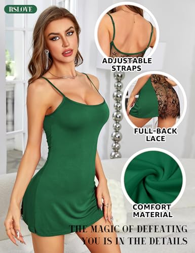 RSLOVE Women's Lingerie Sexy Nightgowns Lace Babydoll Chemise Strappy Sleepwear Sleep Dress - Image 4