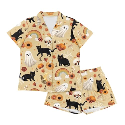 Renewold Women's Sleepwear Women's Pajama Sets Notch Collar Short Sleeve Button Down Nightwear Loungewear Top and Shorts - Image 6