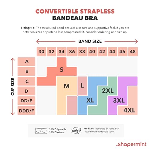 SHAPERMINT Strapless Bra - Bandeau top, Strapless Bras for Women, Plus Size Lingerie for Women, Free Clear Bra Straps - Image 3