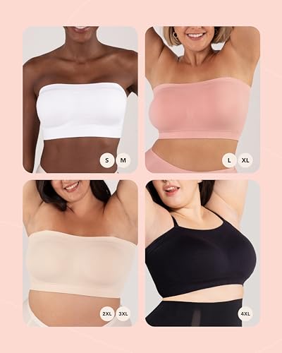 SHAPERMINT Strapless Bra - Bandeau top, Strapless Bras for Women, Plus Size Lingerie for Women, Free Clear Bra Straps - Image 4