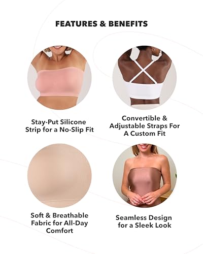 SHAPERMINT Strapless Bra - Bandeau top, Strapless Bras for Women, Plus Size Lingerie for Women, Free Clear Bra Straps - Image 5