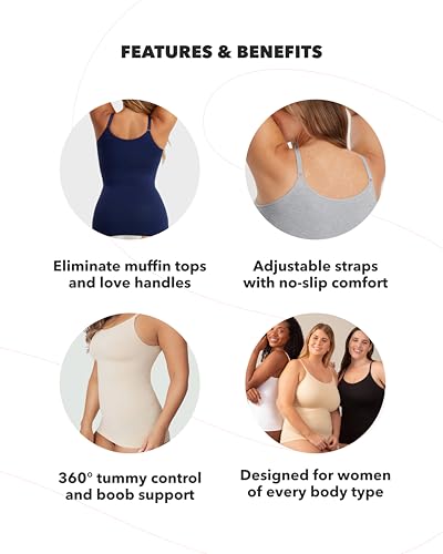 SHAPERMINT Womens Tops - Scoop Neck Cami Body Shaper for Women, Shapewear Tummy Control, Camisole Tank Tops for Women - Image 6