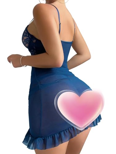 Sexy Corset Bodycon Ruffle Sheer Underwire Mesh Lace Floral Outfits Babydoll Lingerie Set Dress with Thong 2 Piece - Image 3