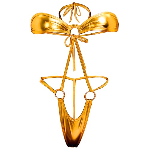 Sexy Latex Wet Look Lingerie for Women One Piece Exoctic Dancer Wear - Image 3