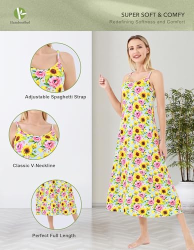 Slip Dress for Women Chemise Nightgown Comfy Full Spaghetti Strap Dresses Viscose from Bamboo Nightwear S-XXL - Image 3