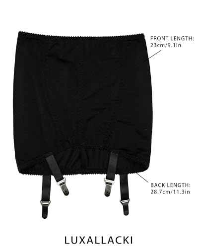 Stretchy Skirt-style 4 Straps Garter Belt,Flat Sewn Open Bottom Girdle Shaping Underwear for Women - Image 3