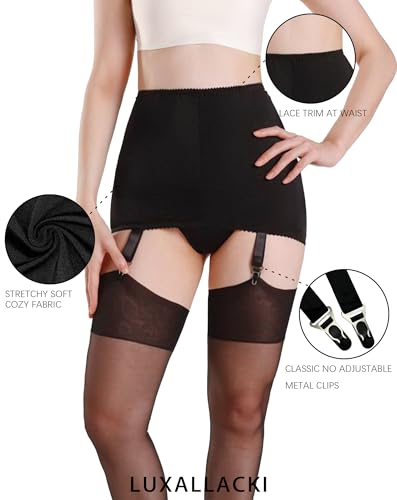 Stretchy Skirt-style 4 Straps Garter Belt,Flat Sewn Open Bottom Girdle Shaping Underwear for Women - Image 6