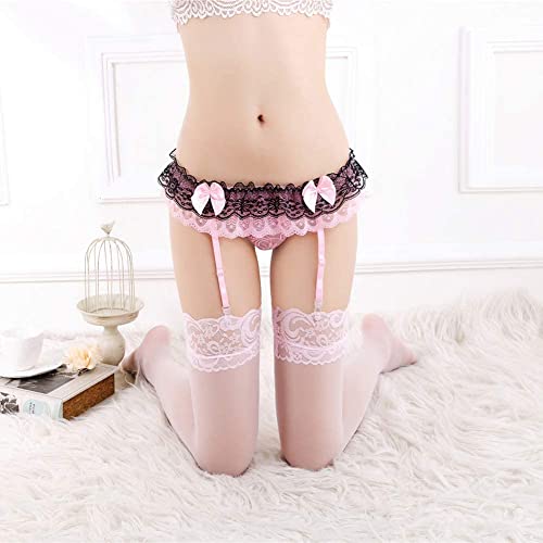 Suspender Garter Belt and Lace Hosiery Sexy Thigh High Stockings Set High Waist Sheer Garter Lingerie G String - Image 3