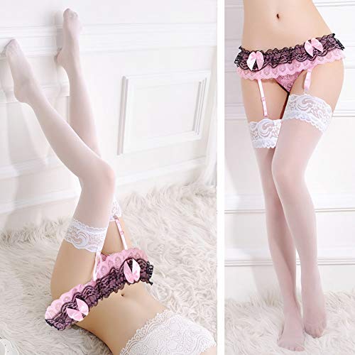 Suspender Garter Belt and Lace Hosiery Sexy Thigh High Stockings Set High Waist Sheer Garter Lingerie G String - Image 4