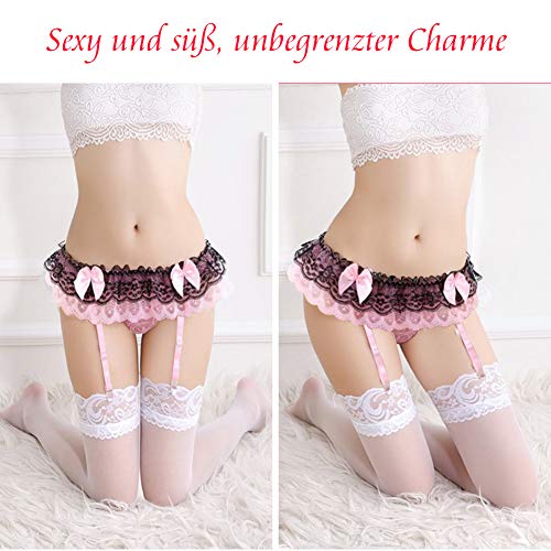 Suspender Garter Belt and Lace Hosiery Sexy Thigh High Stockings Set High Waist Sheer Garter Lingerie G String - Image 6