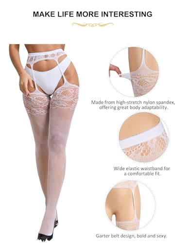 Suspender Tights Stockings for Women Sexy Lace Pantyhose with Garter Belt Plus Size XS-5XL - Image 6