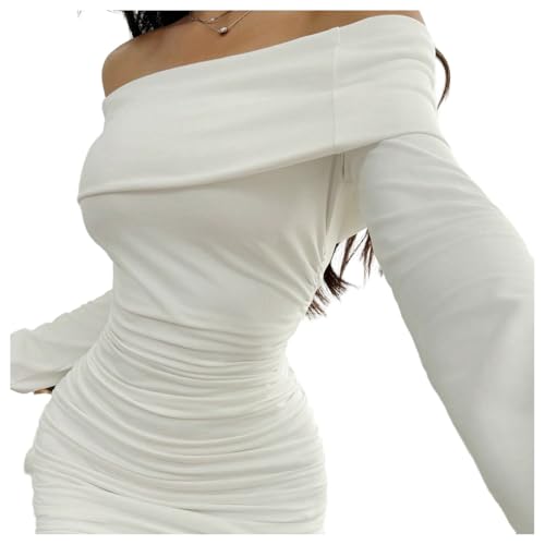 SweatyRocks Women's Off Shoulder Sexy Long Sleeve Dresses Bodycon Elegant Party Night Out Mini Dress - Image 5