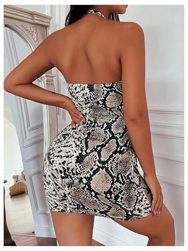 SweatyRocks Women's Sexy Club Bodycon Dresses Cut Out Lace Up Halter Mini Going Out Dress - Image 4